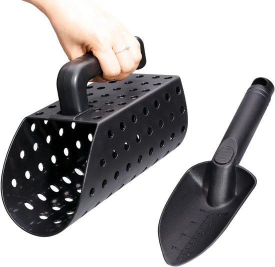 Sand Scoop and Trowel Ergonomically Sand Scoop and Shovel Sturdy Comfortable ABS Plastic Sand Scoop and Trowel for Treasure