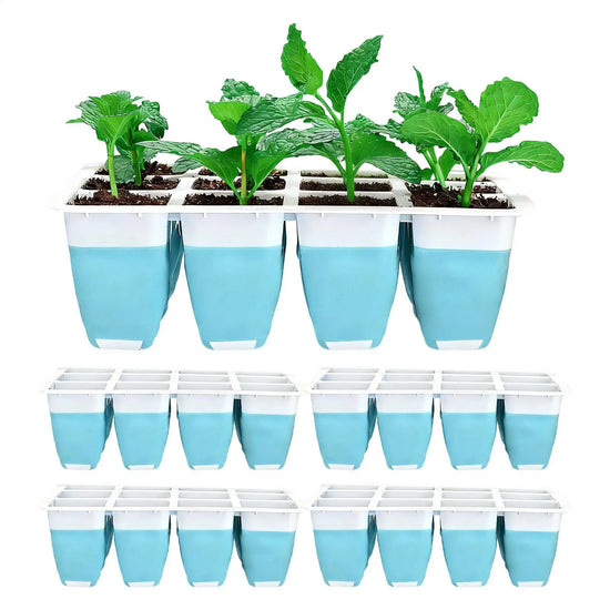 5-piece reusable seedling tray set, silicone seedling trays for seedling germination, indoor gardening germination trays