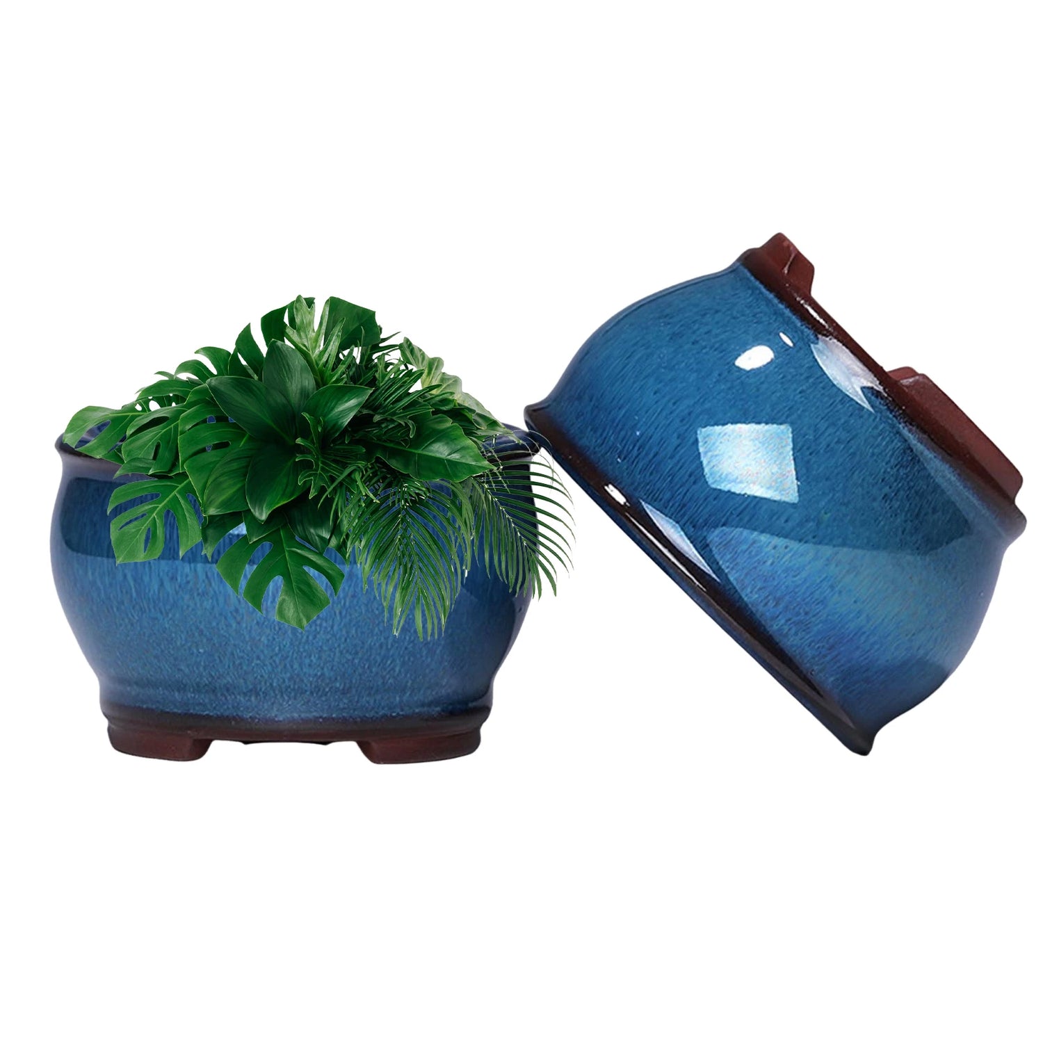 Ceramic Garden Planter Pots Ceramic Plant Pots with Drainage Holes for Indoor Flowers Cactus Herbs Aloes