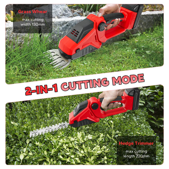 Cordless Hedge Trimmer 2-in-1 Grass Shears Handheld Electric Shrub Trimmer Kit Garden Tool for Milwaukee 18V Battery(No Battery)
