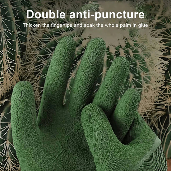 1/2pairs Gardening Gloves Latex Waterproof Horticultural Gloves Non-slip Protective Gear Vegetable Flower Plant Gardening Glove