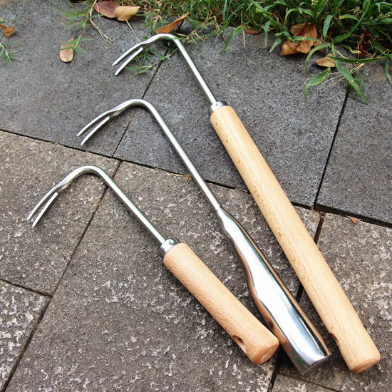 Stainless Steel Manual Weed Puller Heavy Duty Garden Hand Weeder Rake Grass Rooting Weeding Tool for Easily Removing Weeds
